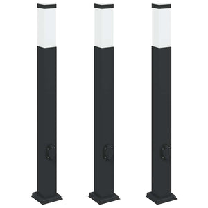Pollerleuchten mit Steckdose, 3er Set