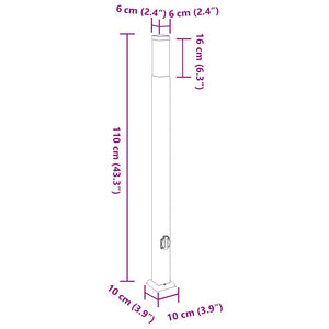 Pollerleuchte mit Steckdose, 110cm, Schwarz