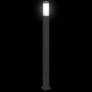 Pollerleuchte mit Steckdose, 110cm, Schwarz