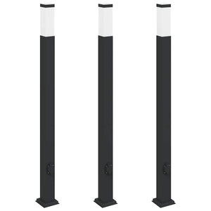 Pollerleuchten mit Steckdose, 3er Set