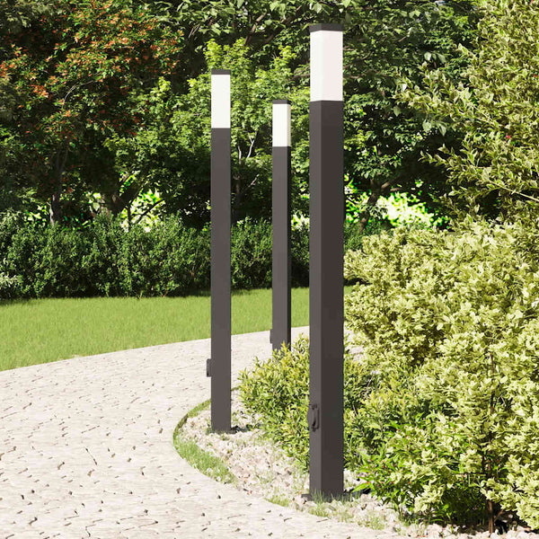 Pollerleuchten mit Steckdose, 3er Set