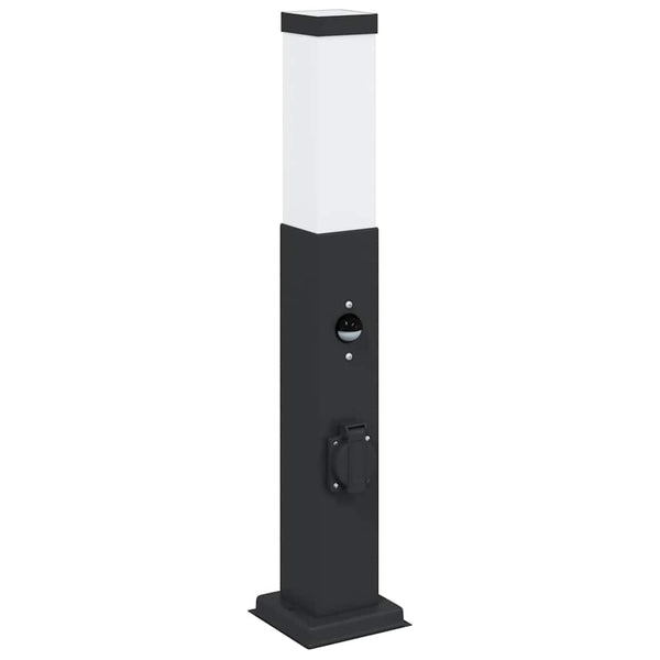 Pollerleuchten mit Sensor & Steckdose, 3er-Set