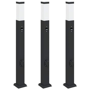 Pollerleuchten mit Sensor & Steckdose, 3er Set