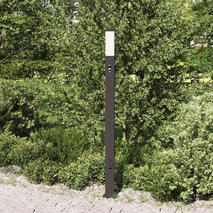 Pollerleuchte mit Sensor & Steckdose, 110cm, Schwarz