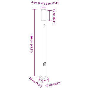 Pollerleuchte mit Sensor & Steckdose, 110cm, Schwarz