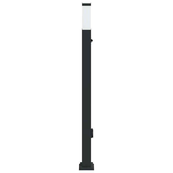 Pollerleuchte mit Sensor & Steckdose, 110cm, Schwarz