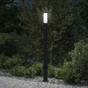 Pollerleuchte mit Sensor & Steckdose, 110cm, Schwarz