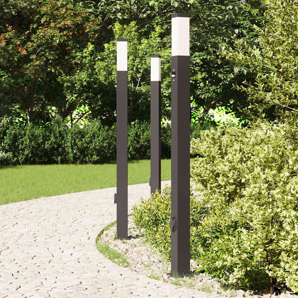 Pollerleuchten mit Sensor & Steckdose, 3er-Set