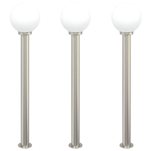 Edelstahl Pollerleuchten 3er Set 120cm IP44