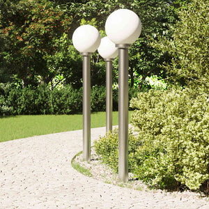 Edelstahl Pollerleuchten 3er Set 120cm IP44