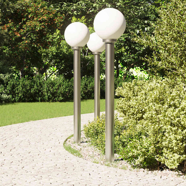 Edelstahl Pollerleuchten 3er Set 120cm IP44