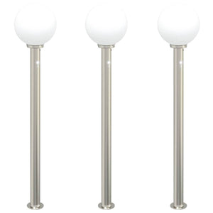 Pollerleuchten mit Sensor, 3er Set, 120 cm