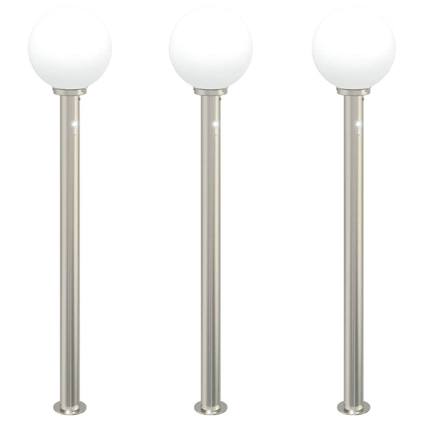 Pollerleuchten mit Sensor, 3er Set, 120 cm