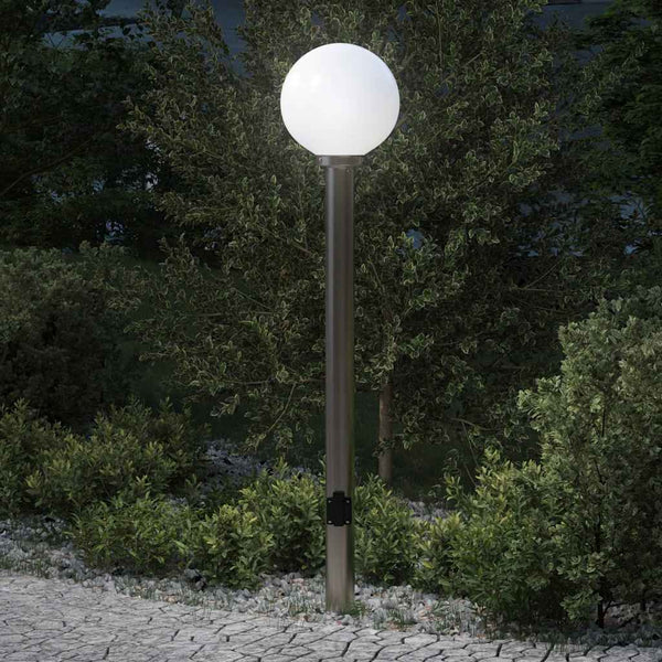 Edelstahl Pollerleuchte mit Steckdose 120cm