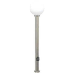 Edelstahl Pollerleuchten mit Steckdose 3er Set