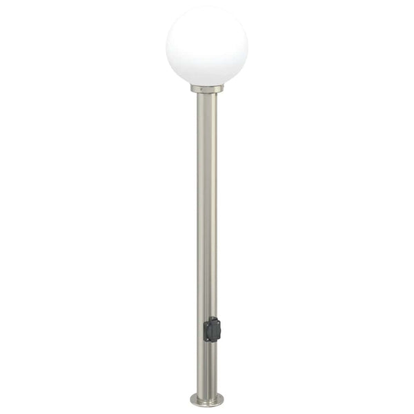 Edelstahl Pollerleuchten mit Steckdose 3er Set