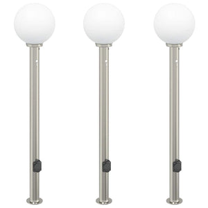 Pollerleuchten mit Sensor & Steckdose, 3er Set