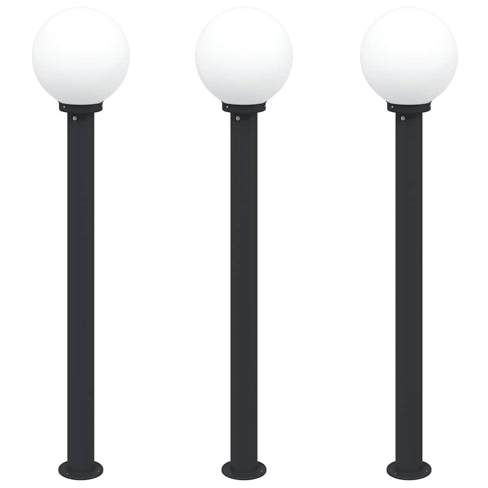 Pollerleuchten 3er Set Schwarz 120cm IP44