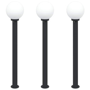 Pollerleuchten 3er Set Schwarz 120cm IP44