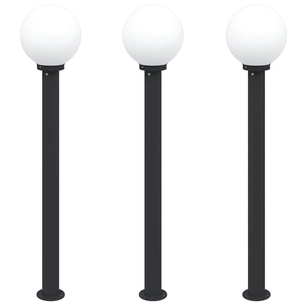 Pollerleuchten 3er Set Schwarz 120cm IP44