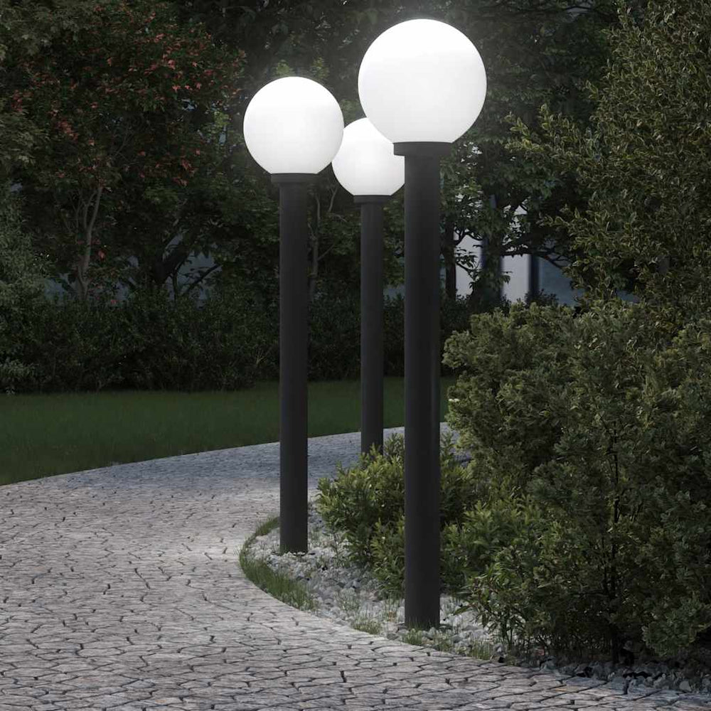 Pollerleuchten 3er Set Schwarz 120cm IP44