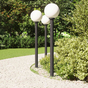 Pollerleuchten mit Sensor, 3er Set, 120cm, Schwarz