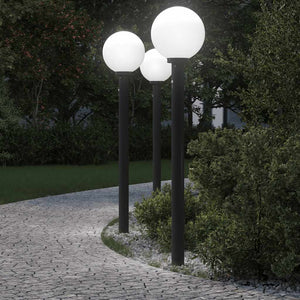 Pollerleuchten mit Sensor, 3er Set, 120cm, Schwarz