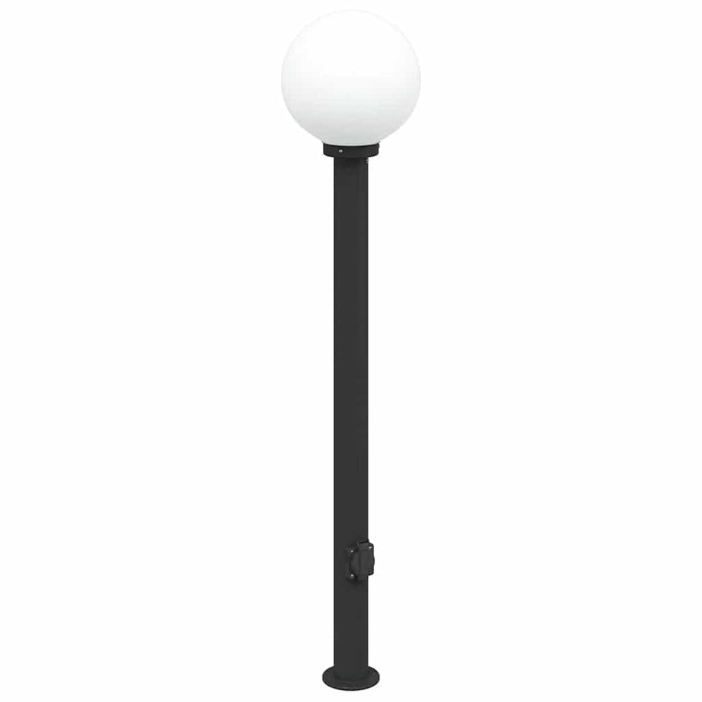 Pollerleuchte mit Steckdose, 120cm, Schwarz