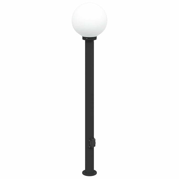 Pollerleuchte mit Steckdose, 120cm, Schwarz