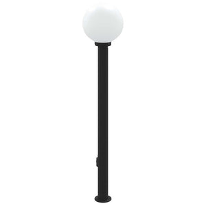 Pollerleuchte mit Steckdose, 120cm, Schwarz