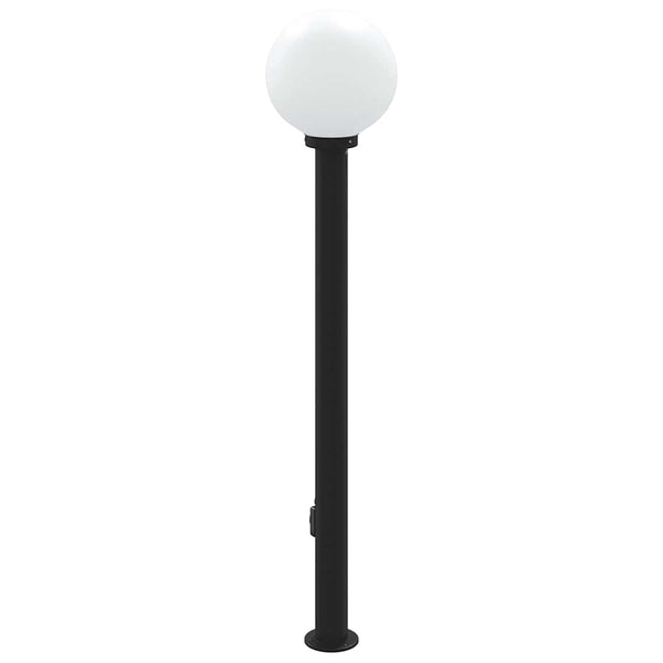 Pollerleuchte mit Steckdose, 120cm, Schwarz