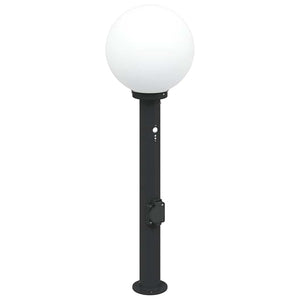 Pollerleuchte mit Sensor & Steckdose, 80cm, Schwarz