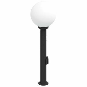 Pollerleuchte mit Sensor & Steckdose, 80cm, Schwarz