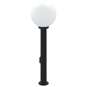 Pollerleuchte mit Sensor & Steckdose, 80cm, Schwarz