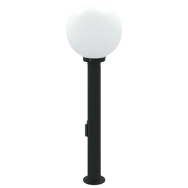 Pollerleuchte mit Sensor & Steckdose, 80cm, Schwarz