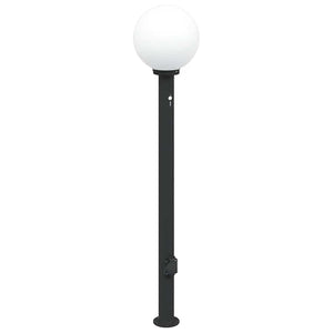 Pollerleuchte mit Sensor & Steckdose, 120cm, Schwarz