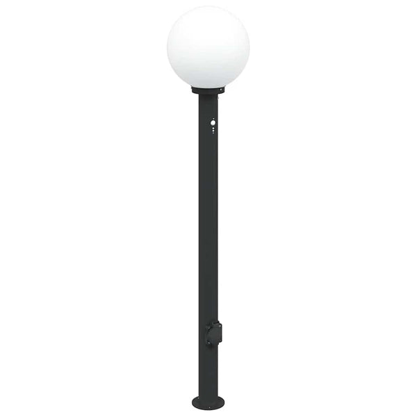 Pollerleuchte mit Sensor & Steckdose, 120cm, Schwarz