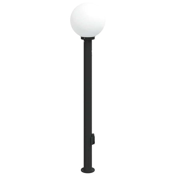 Pollerleuchte mit Sensor & Steckdose, 120cm, Schwarz