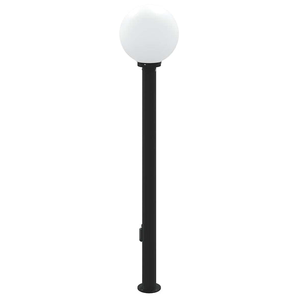 Pollerleuchte mit Sensor & Steckdose, 120cm, Schwarz