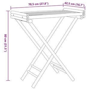 Klappbarer Tabletttisch aus Bambus