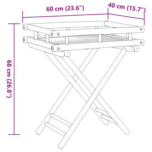 Klappbarer Tabletttisch aus Bambus 60x40 cm