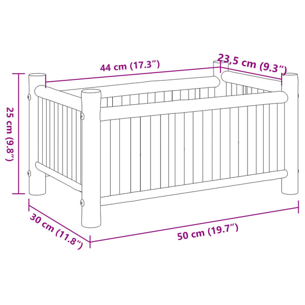 Bambus Pflanzkübel 50x30x25 cm
