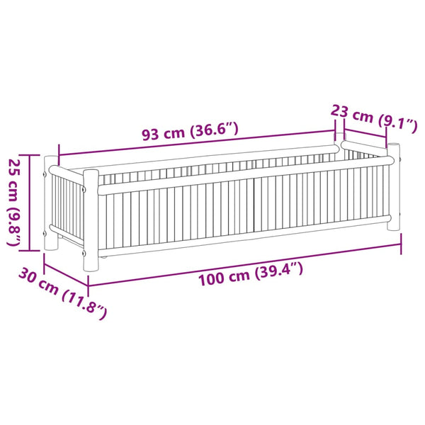 Bambus Pflanzkübel 100x30x25 cm