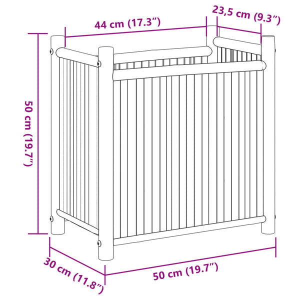 Bambus Pflanzkübel 50x30x50 cm