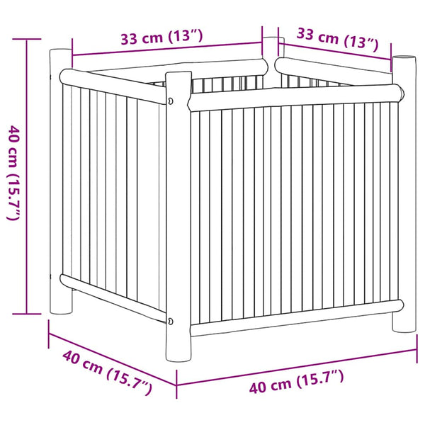 Bambus Pflanzkübel 40x40x40 cm
