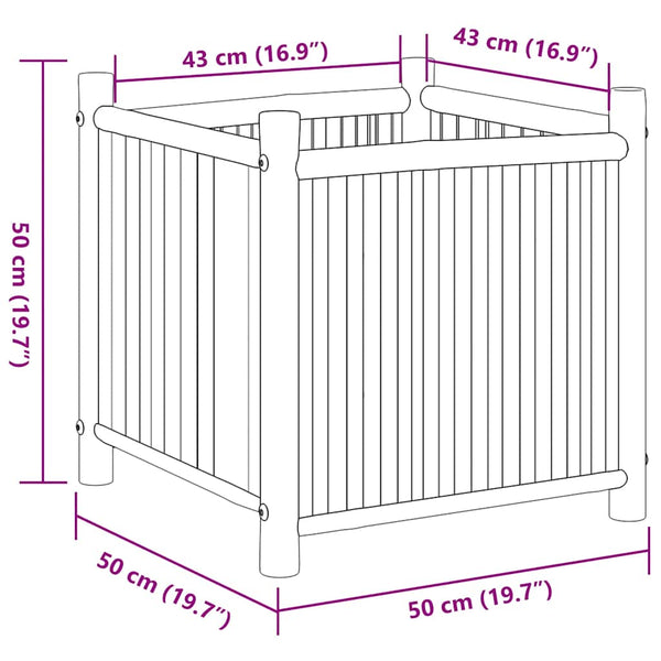 Bambus Pflanzkübel 50x50x50 cm