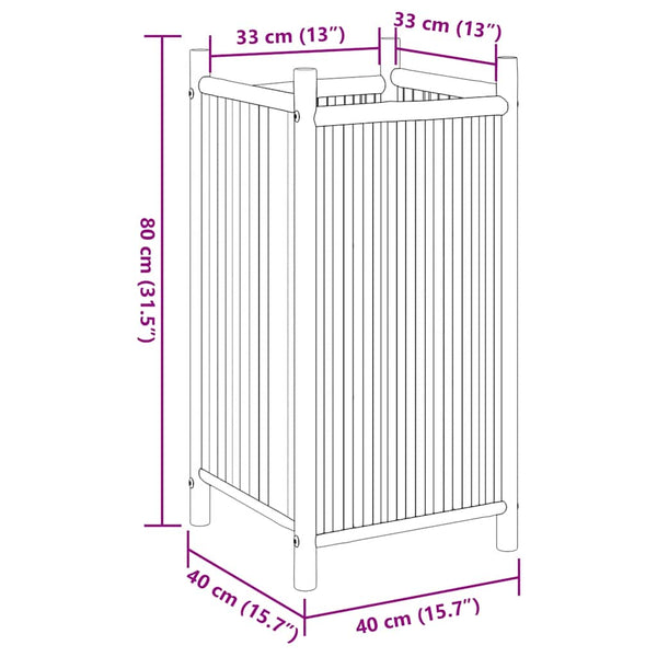 Bambus Pflanzkübel 40x40x80 cm