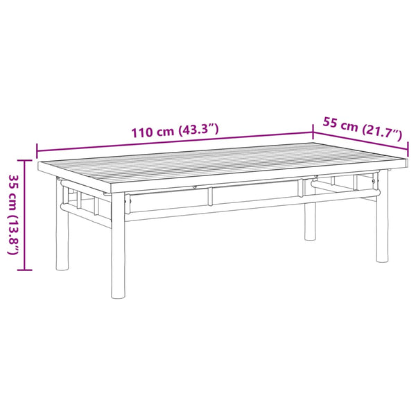 vidaXL Coffee Table 110x55x35 cm Bamboo