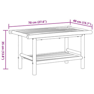 Couchtisch Bambus 70x40x35 cm