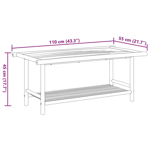 Couchtisch Bambus 110x55 cm